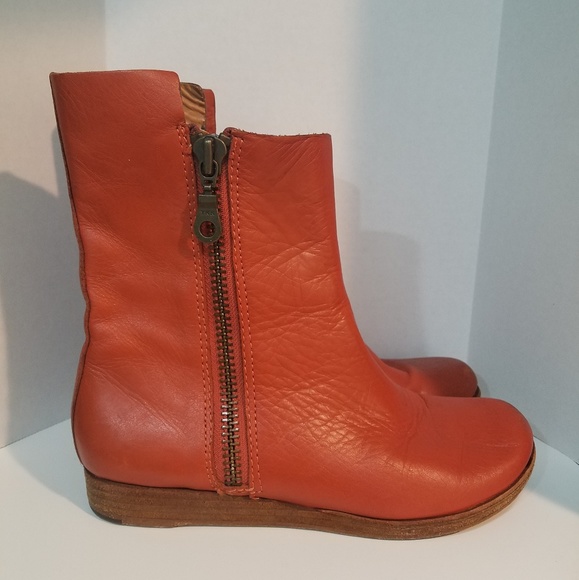 burnt orange ankle boots